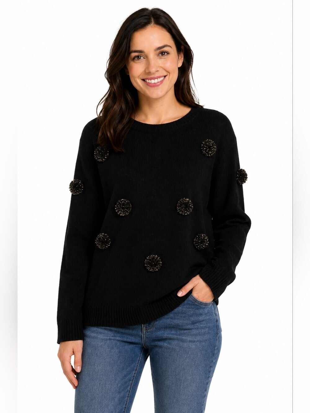 Jacqueline de Yong Sweater Knit Gold Black Small